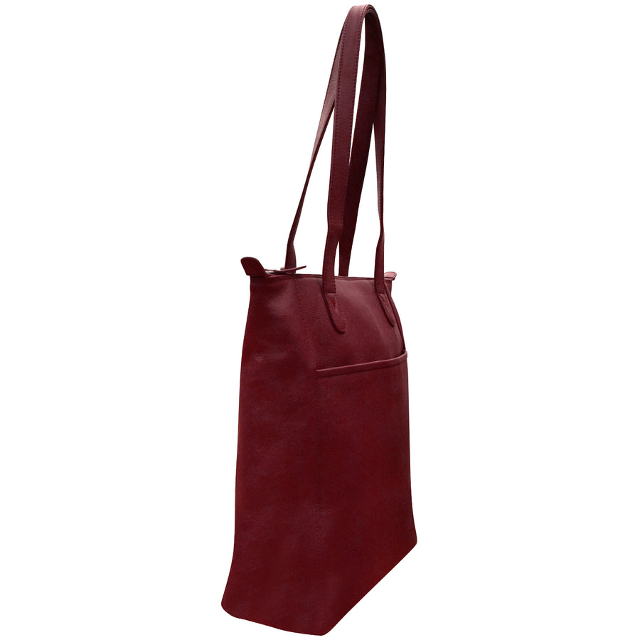 North South Tote with Metallic Zip 6014