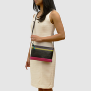 Double Zip Multi Color Crossbody 6028