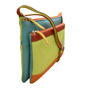 Double Zip Multi Color Crossbody 6028