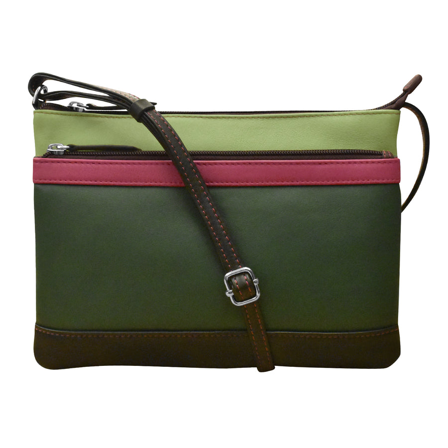 Double Zip Multi Color Crossbody 6028