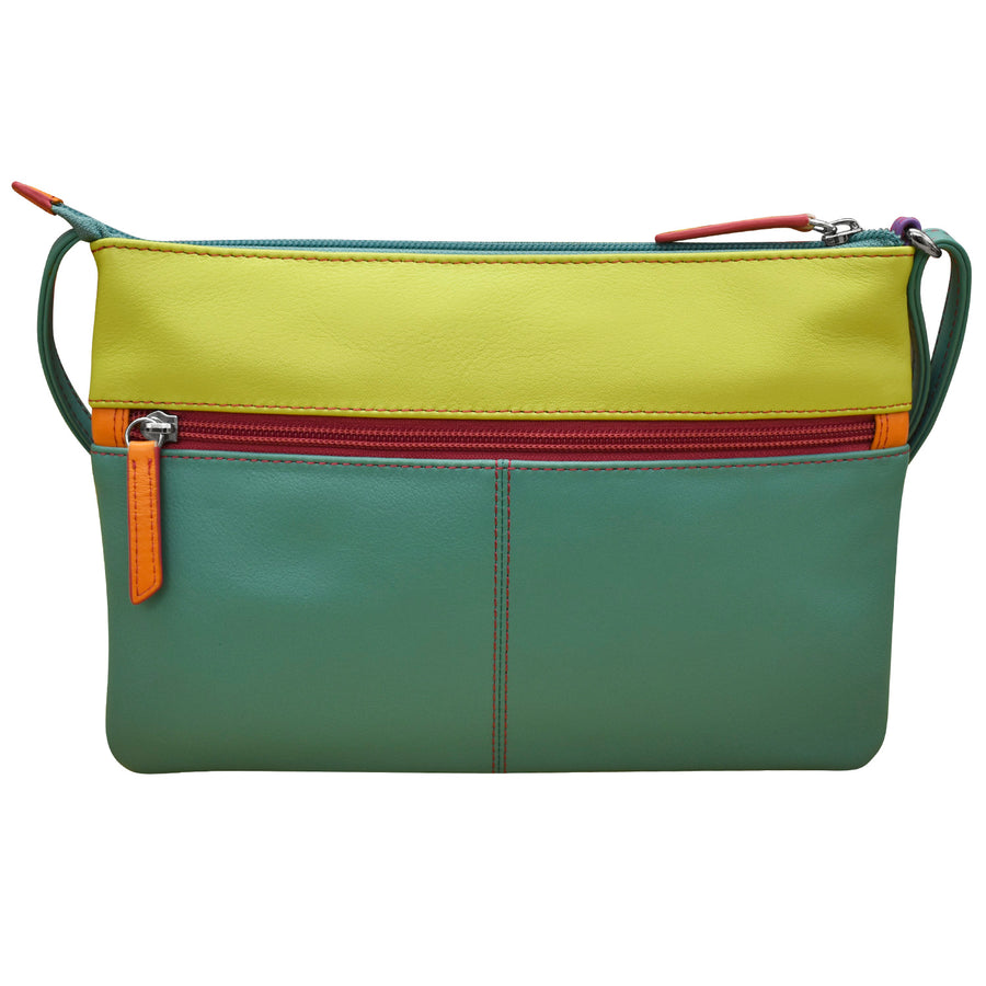 Double Zip Multi Color Crossbody 6028