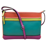 Double Zip Multi Color Crossbody 6028