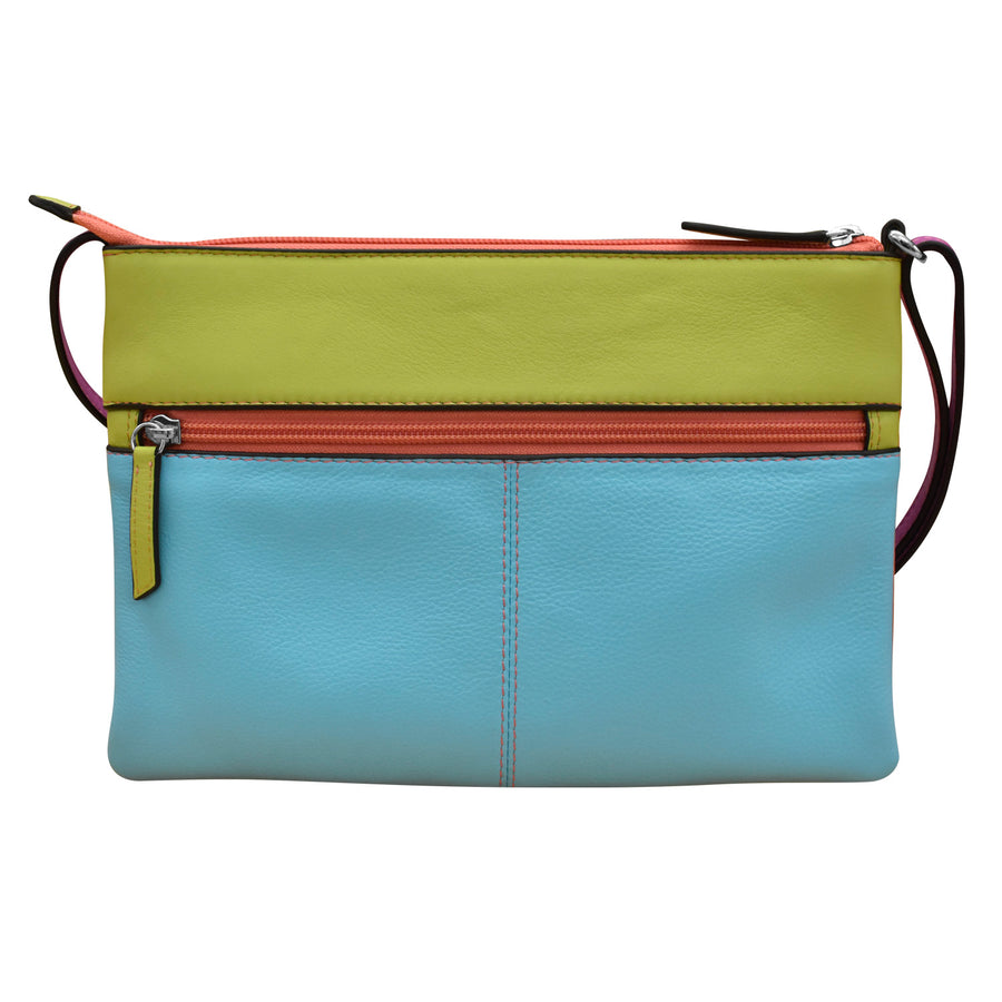 Double Zip Multi Color Crossbody 6028