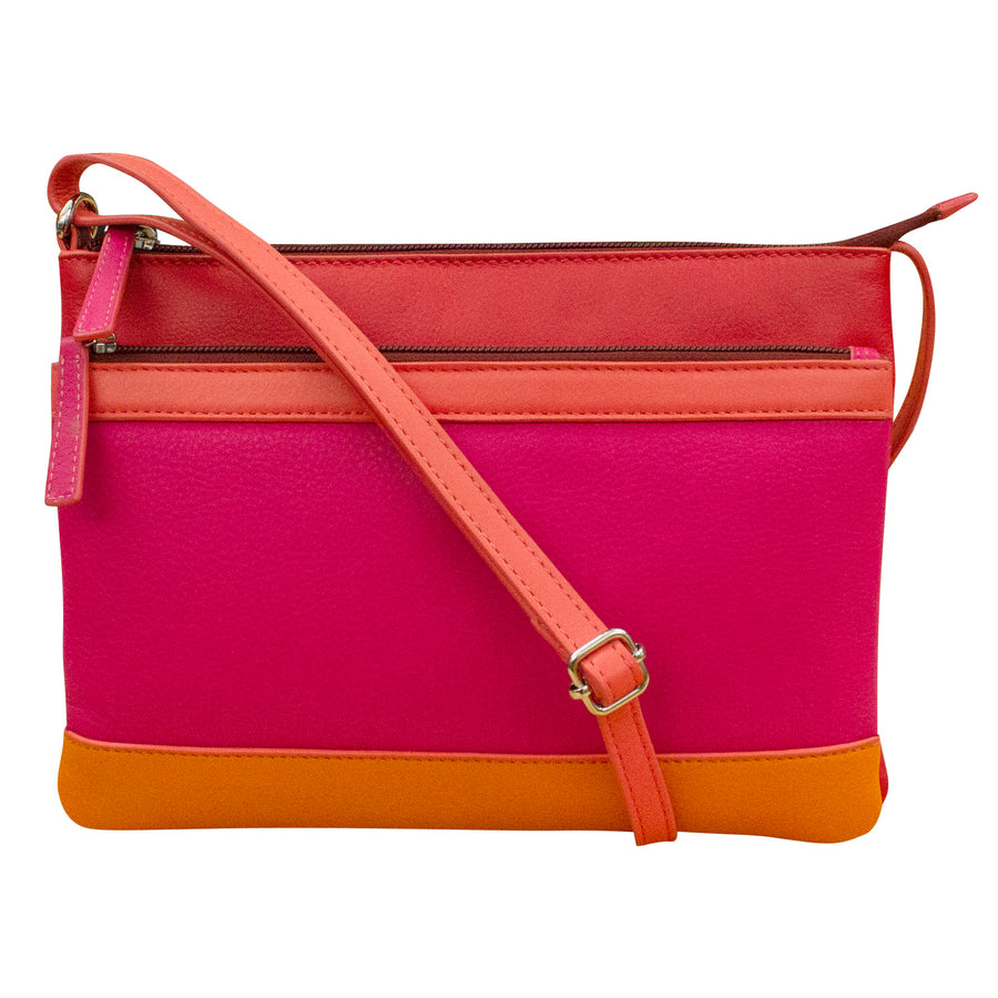 Double Zip Multi Color Crossbody 6028