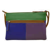 Double Zip Multi Color Crossbody 6028