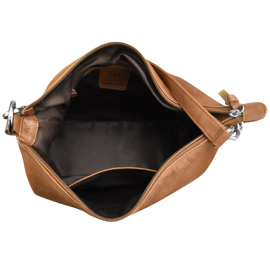 Zip Top Hobo with Two Detachable Straps 6091