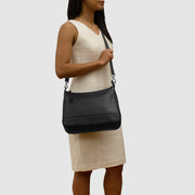 Zip Top Hobo with Two Detachable Straps 6091