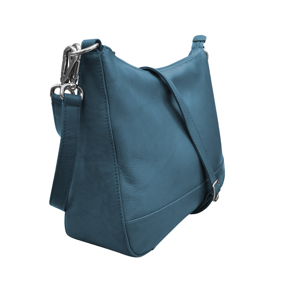 Zip Top Hobo with Two Detachable Straps 6091