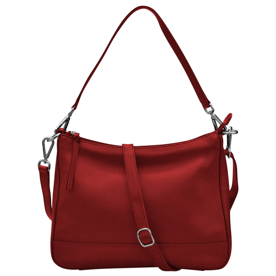 Zip Top Hobo with Two Detachable Straps 6091