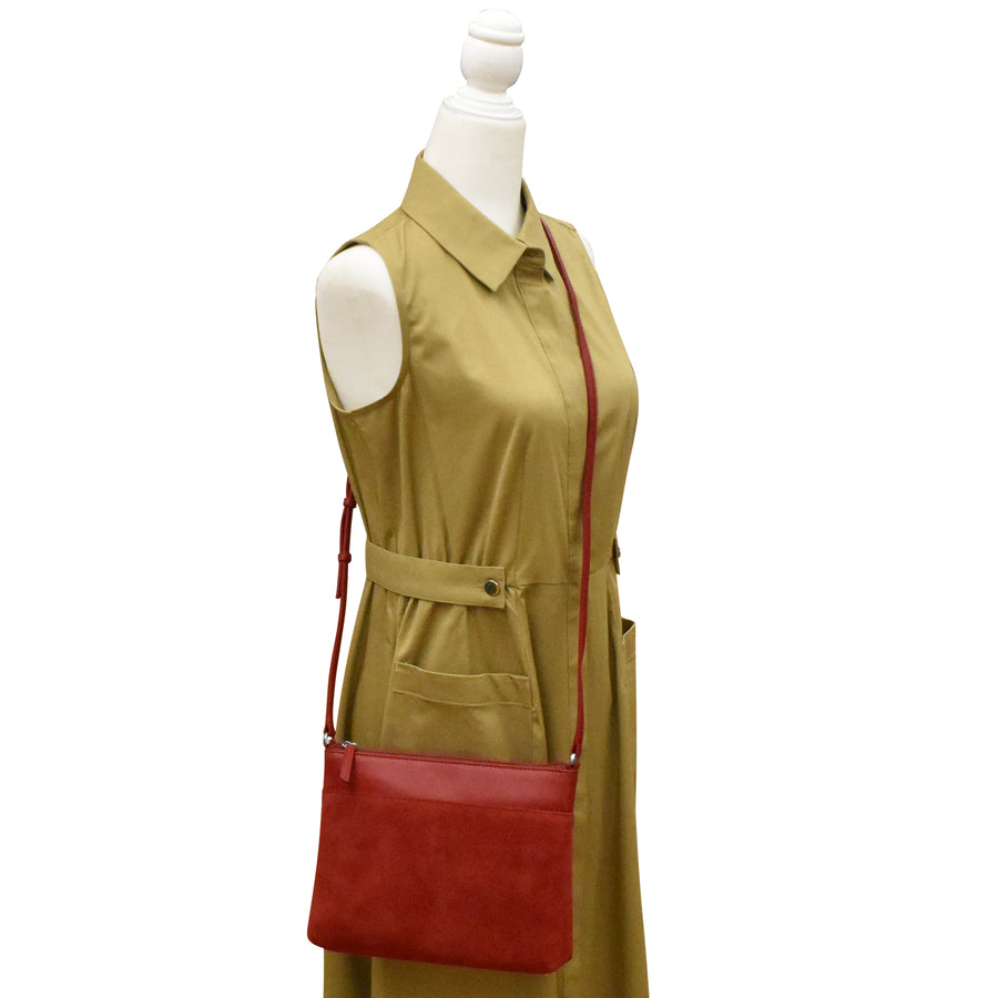 Slim Suede Crossbody with Gusset 6342S