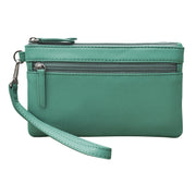 Double Zip Clutch with Wrist Strap 6513