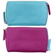 Two Tone Double Zip Eyeglass Case 6571