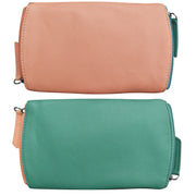 Two Tone Double Zip Eyeglass Case 6571