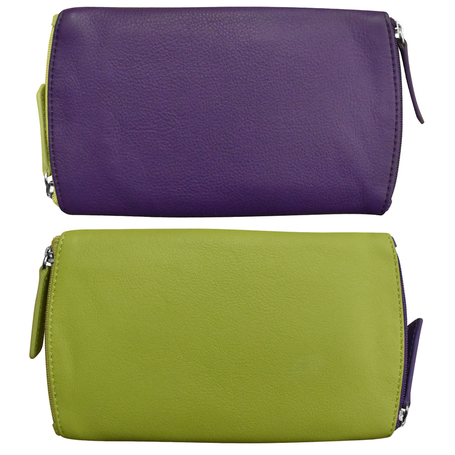 Two Tone Double Zip Eyeglass Case 6571