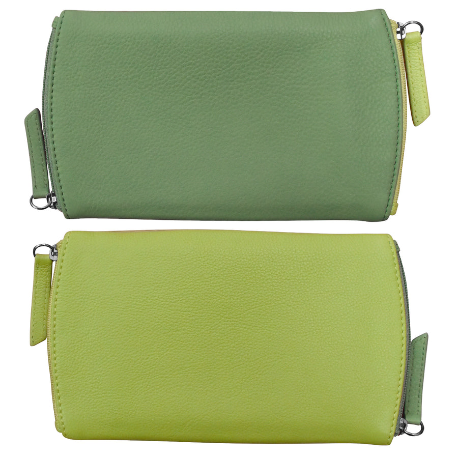 Two Tone Double Zip Eyeglass Case 6571