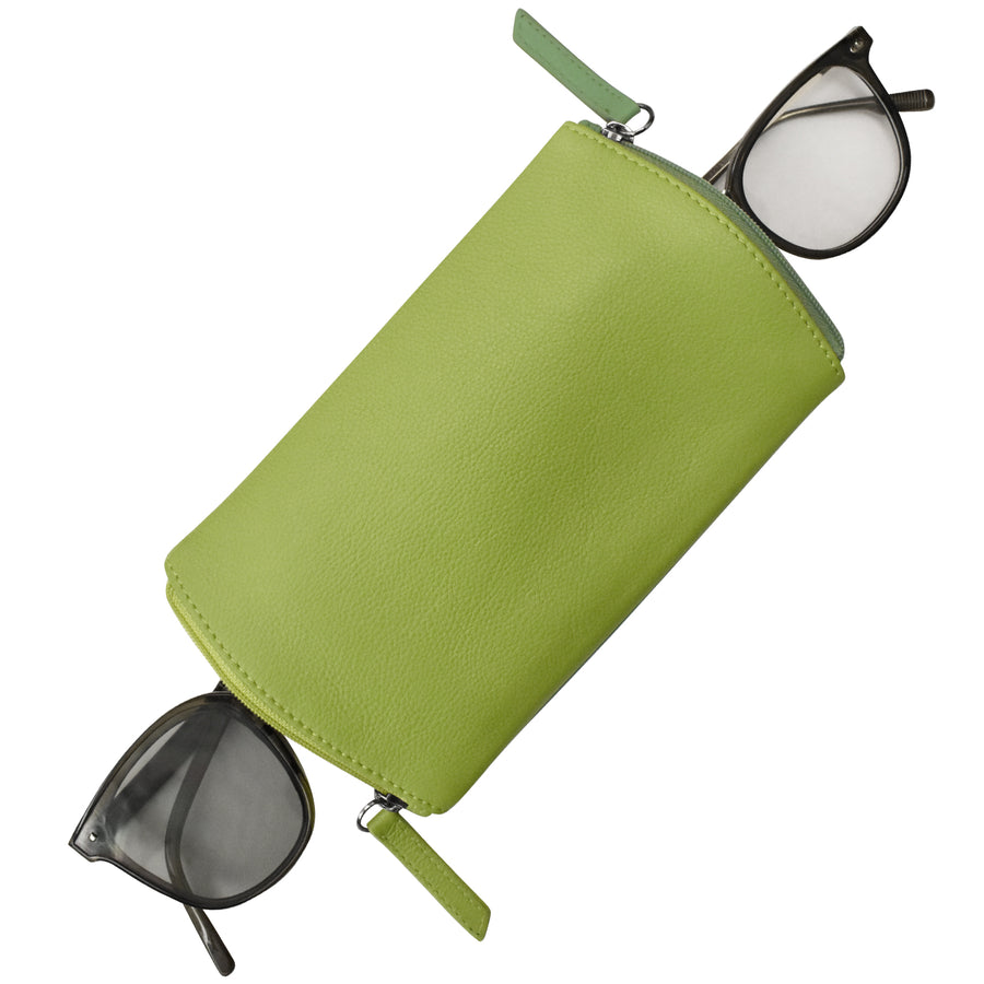 Two Tone Double Zip Eyeglass Case 6571