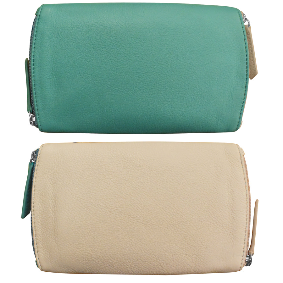 Two Tone Double Zip Eyeglass Case 6571