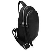 Double Zip Sling Bag with Metal Zipper 6762