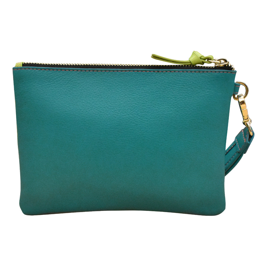 Multi Color Top Zip Wristlet 6771