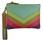 Multi Color Top Zip Wristlet 6771