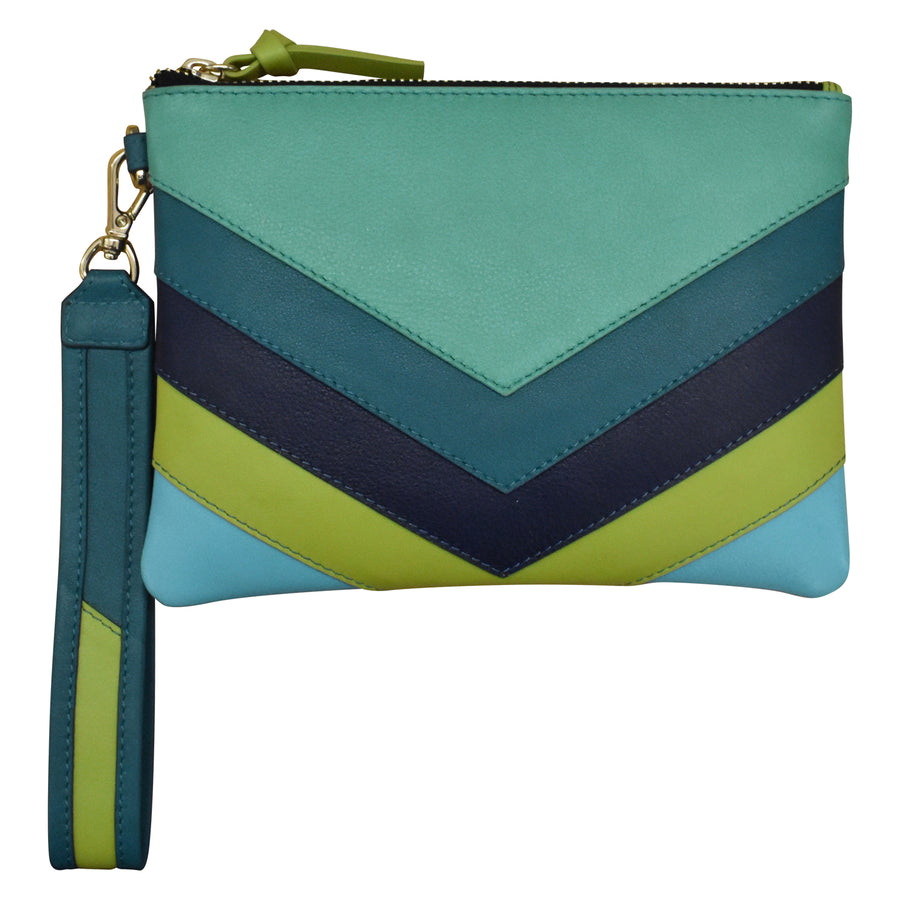 Multi Color Top Zip Wristlet 6771