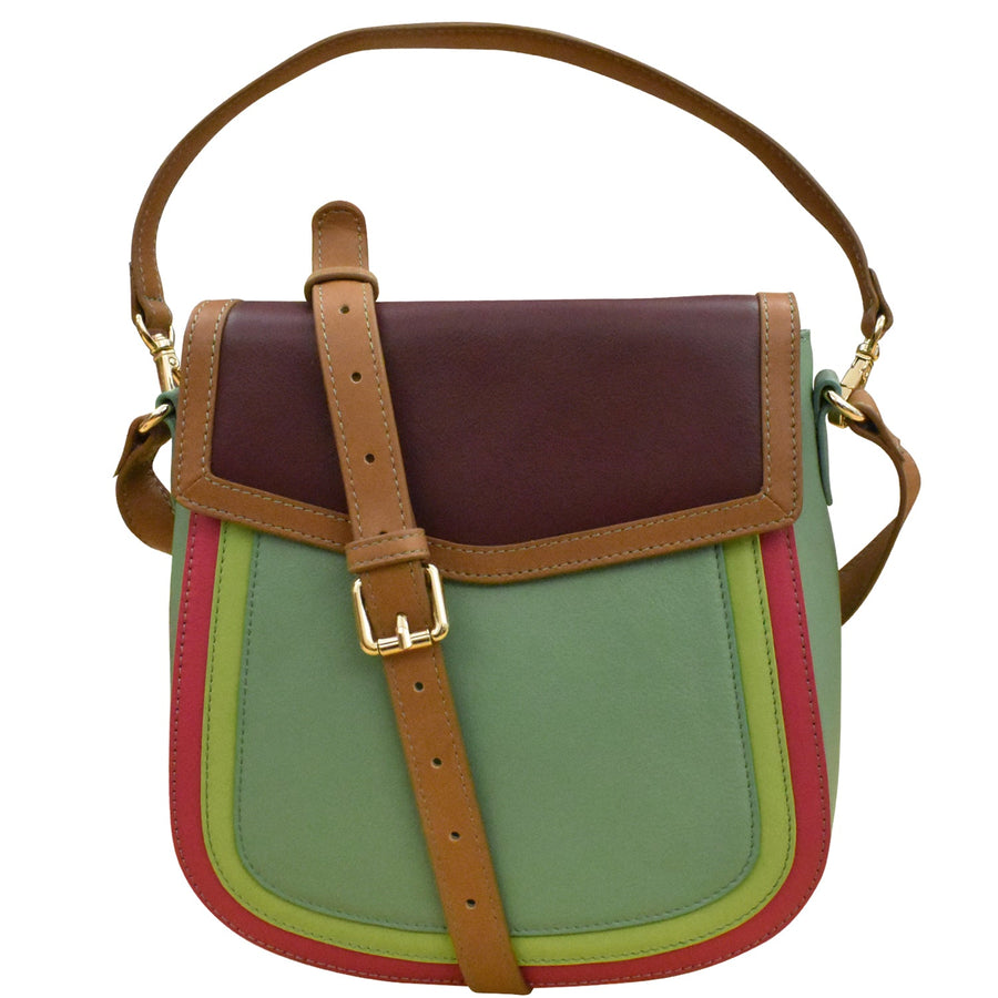 6777 MULTI COLOR FLAP BUCKET BAG