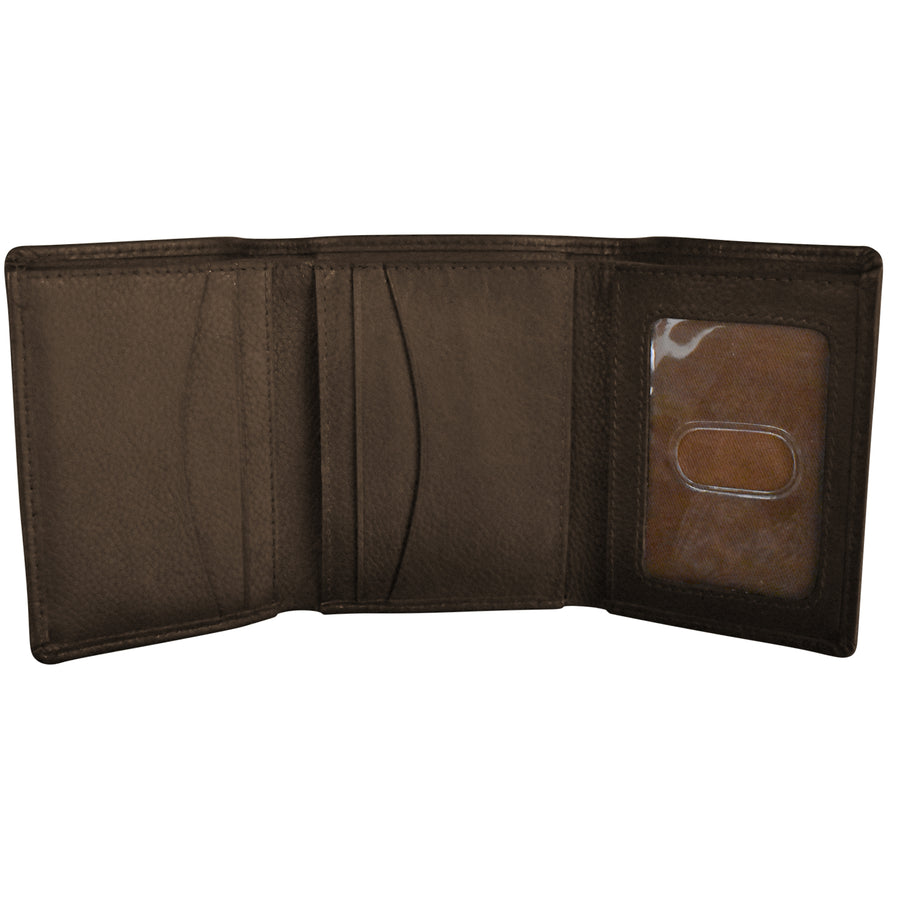 Men's Pebble Grain Leather Trifold Wallet 7030