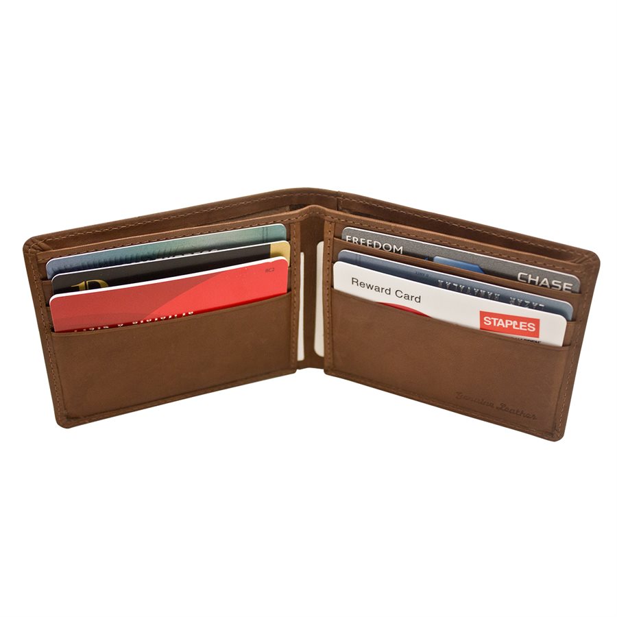 Men's Slim Bifold Wallet with Back I.D. 7217