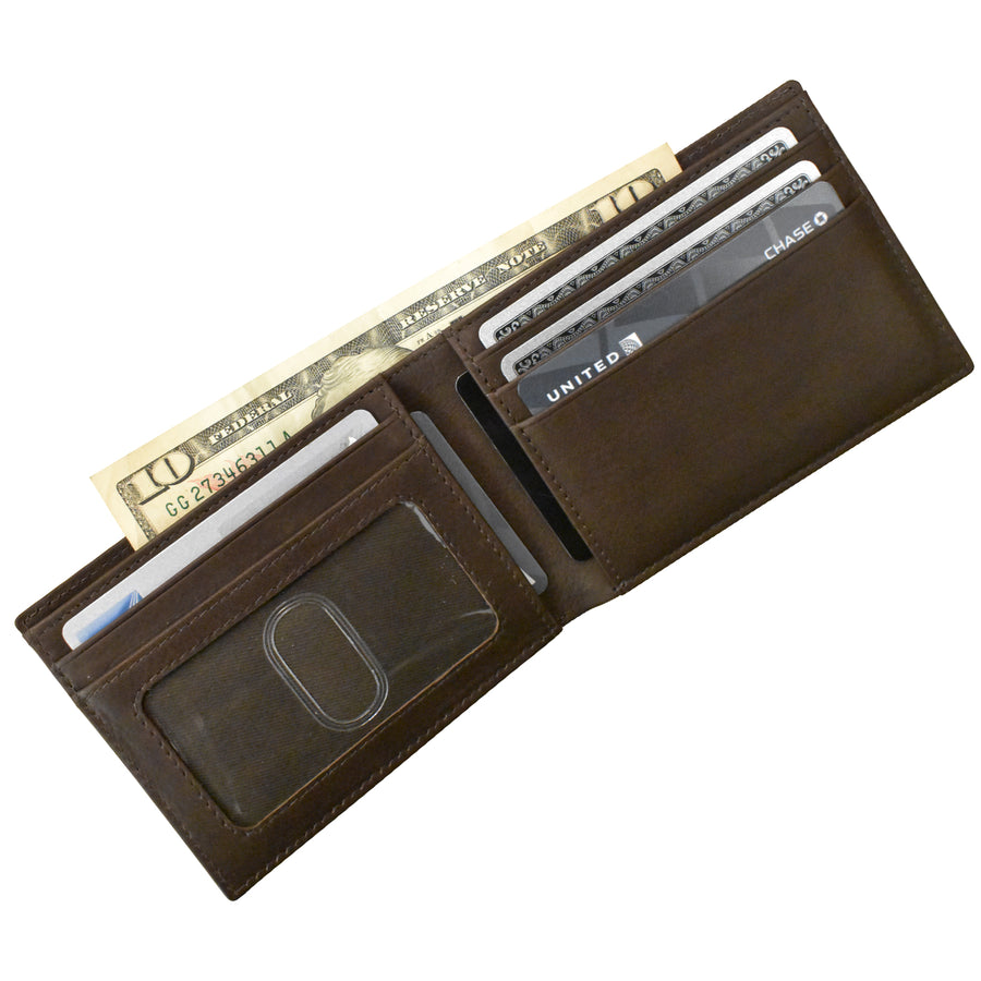 Men's Wallet Premium Leather Front Pocket Bifold 7602