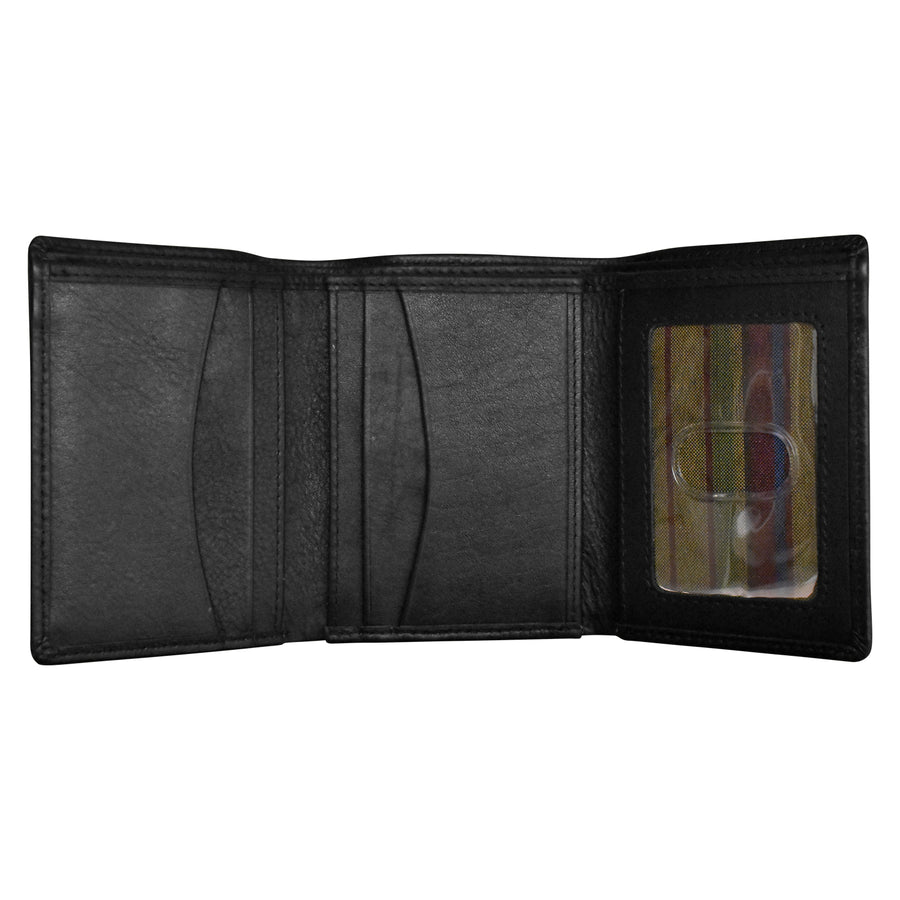 Men's Pebble Grain Leather Trifold Wallet 7030