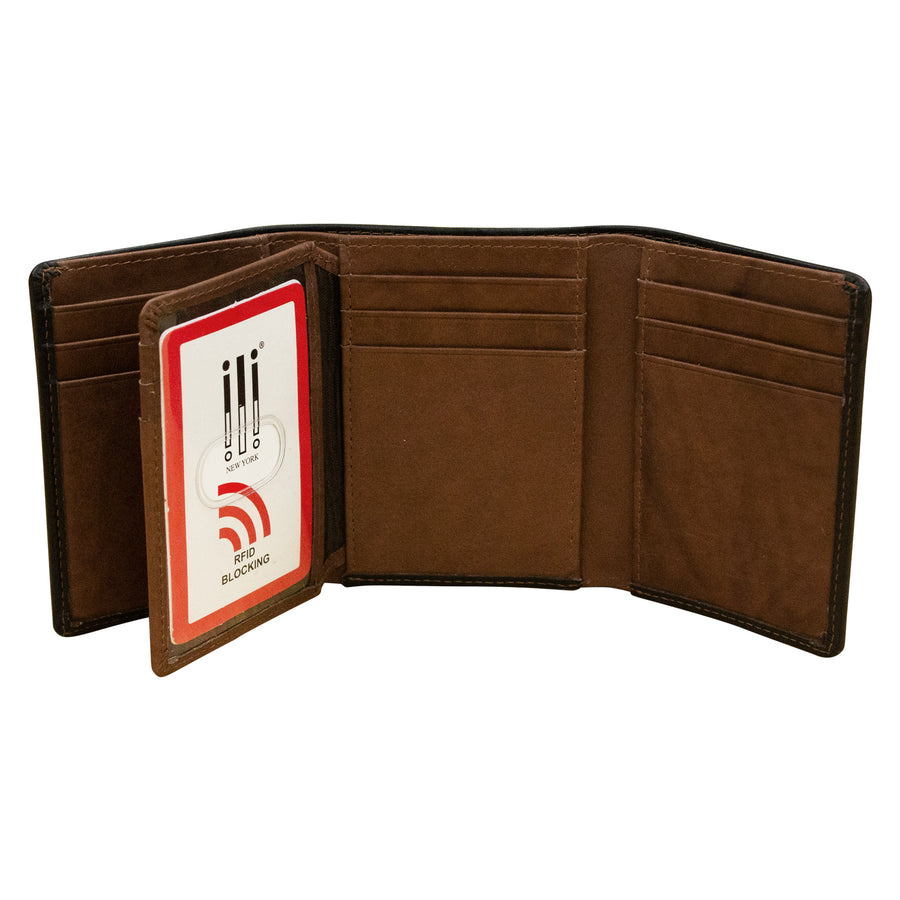 Trifold Men's Wallet with Middle Flip I.D. Window 7733