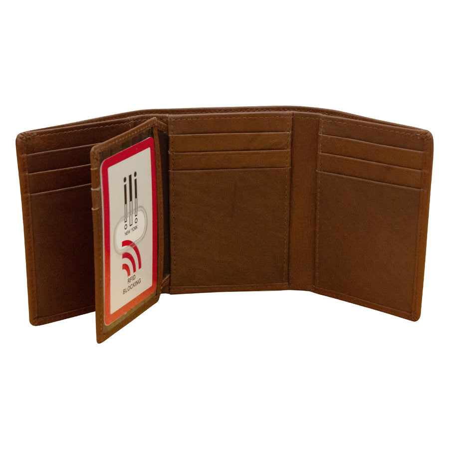 Trifold Men's Wallet with Middle Flip I.D. Window 7733