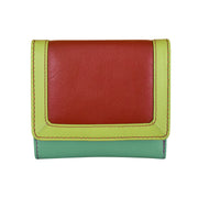 Color Block Tri-fold Mini Wallet 7824