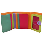 Color Block Tri-fold Mini Wallet 7824