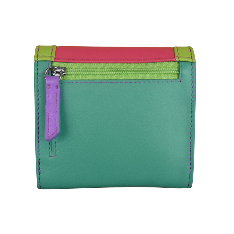 Color Block Tri-fold Mini Wallet 7824