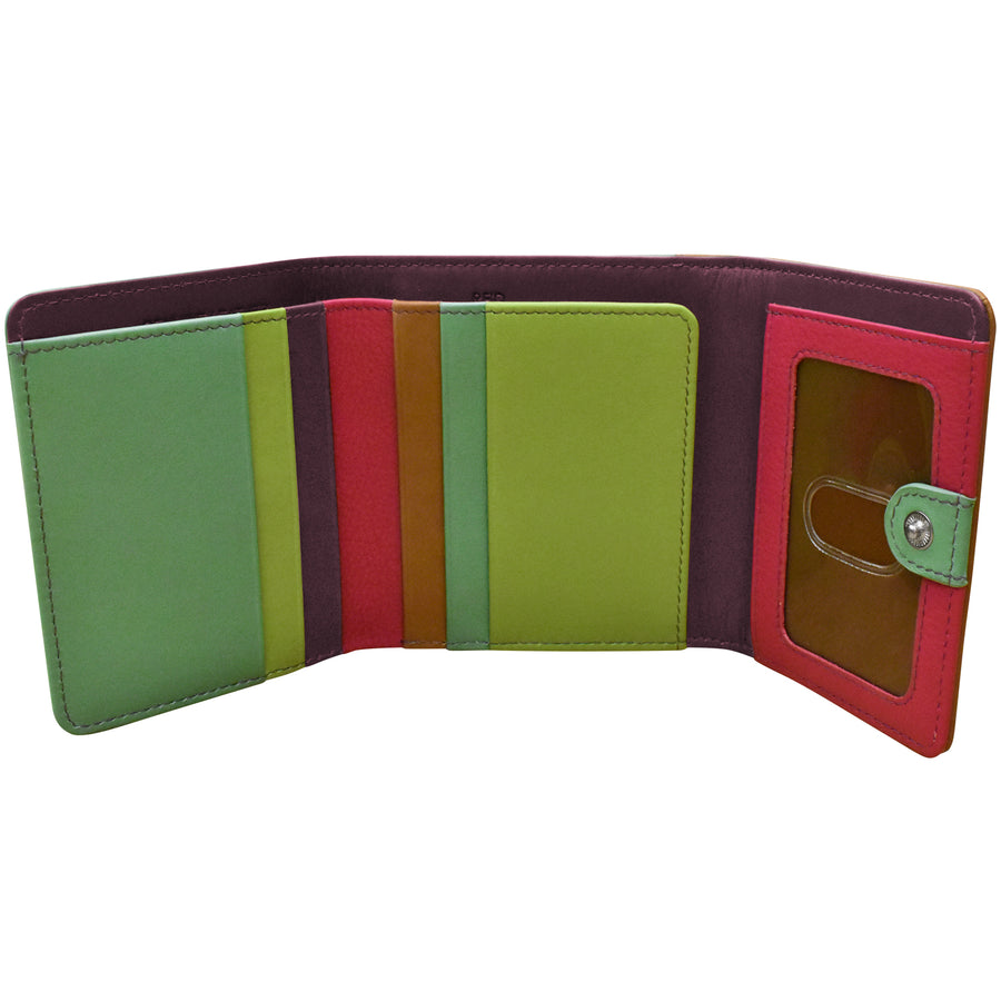 Color Block Tri-fold Mini Wallet 7824