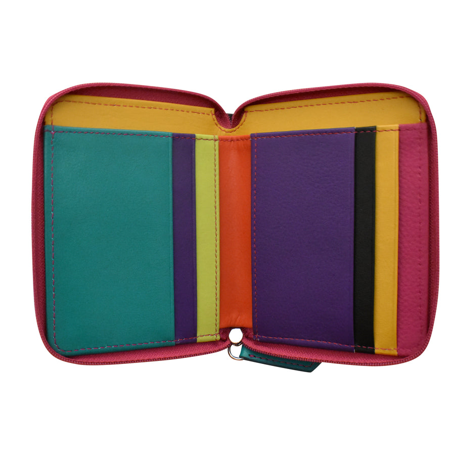 Small Multi Color Zip Wallet 7858