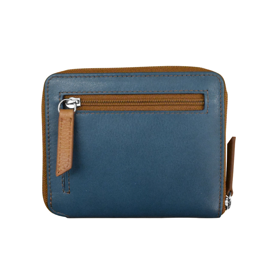 Small Two Tone Zip Around Wallet 7860