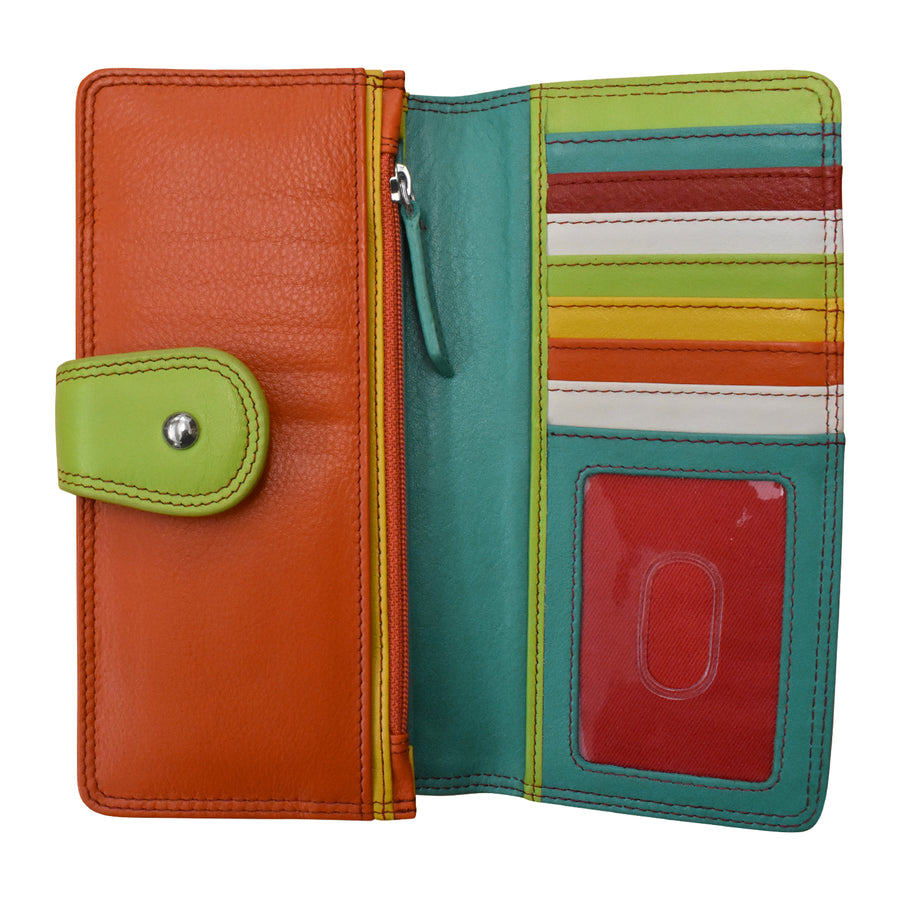 Multicolor Wallet with Tab Closure 7875