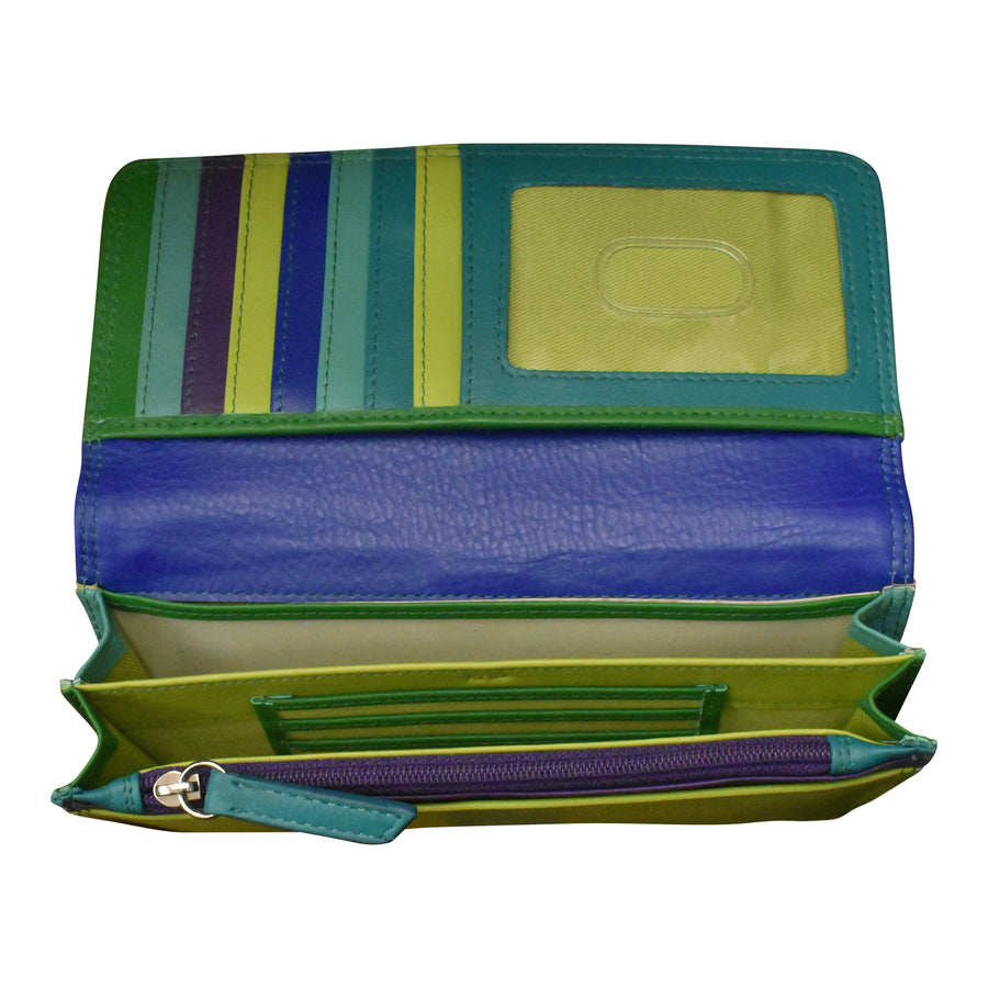 Multicolor Wallet with Tab Closure 7875