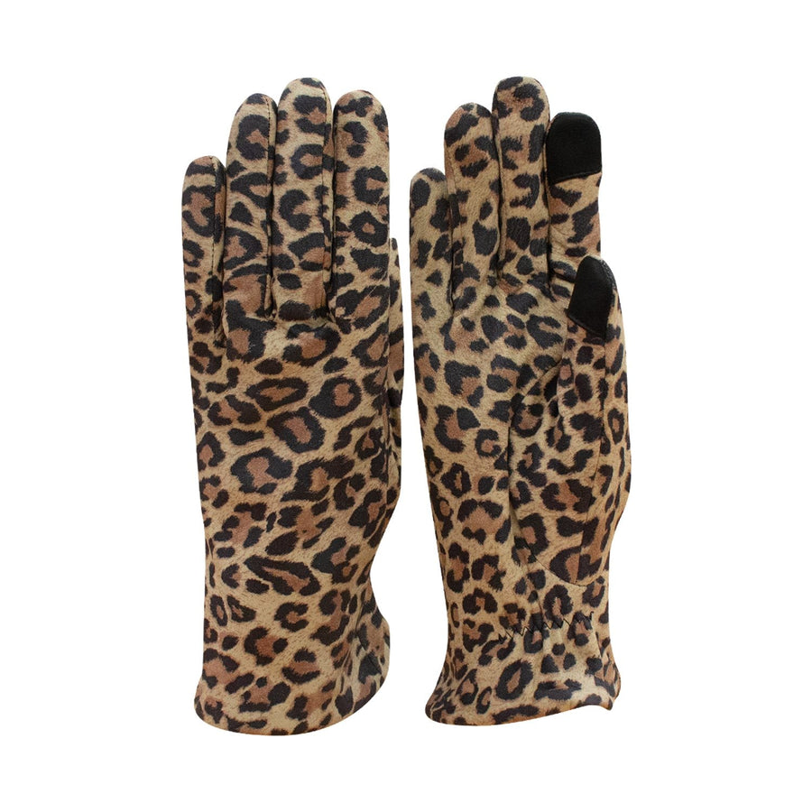 Leopard Suede Tech Gloves 8010